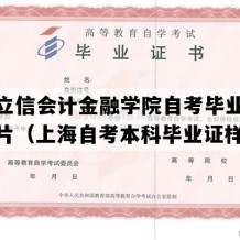 上海立信会计金融学院自考毕业证模板图片（上海自考本科毕业证样图）