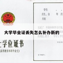 大学毕业证丢失怎么补办新的