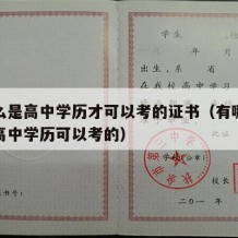 有什么是高中学历才可以考的证书（有哪些证书是高中学历可以考的）