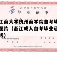 浙江工商大学杭州商学院自考毕业证高清图片（浙江成人自考毕业证P图多少钱）