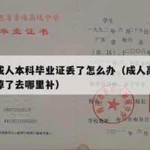 报考成人本科毕业证丢了怎么办（成人高考毕业证掉了去哪里补）