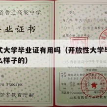 开放式大学毕业证有用吗（开放性大学毕业证是什么样子的）