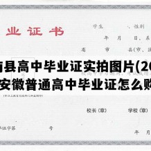 阜南县高中毕业证实拍图片(2001年安徽普通高中毕业证怎么购买）