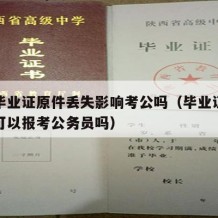 大学毕业证原件丢失影响考公吗（毕业证原件丢失可以报考公务员吗）