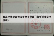 有高中毕业证但没有电子学籍（高中毕业证书没有）