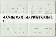 成人学历自考文凭（成人学历自考文凭是什么）