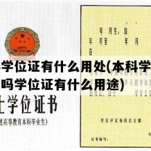 本科学位证有什么用处(本科学位证重要吗学位证有什么用途)