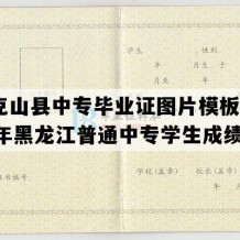 黑克山县中专毕业证图片模板(2004年黑龙江普通中专学生成绩单）