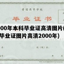 2000年本科毕业证高清图片(中专毕业证图片高清2000年)