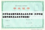 大学毕业证原件丢失怎么补办手续（大学毕业证原件丢失怎么补办手续流程）