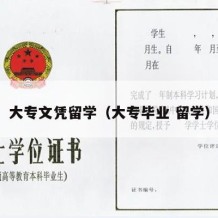 大专文凭留学（大专毕业 留学）