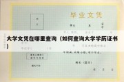 大学文凭在哪里查询（如何查询大学学历证书）