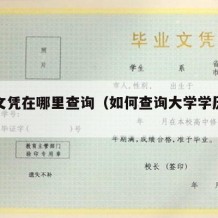 大学文凭在哪里查询（如何查询大学学历证书）