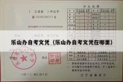 乐山办自考文凭（乐山办自考文凭在哪里）