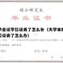 本科毕业证学位证丢了怎么补（大学本科毕业证学位证丢了怎么办）