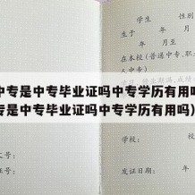 职业中专是中专毕业证吗中专学历有用吗（职业中专是中专毕业证吗中专学历有用吗）