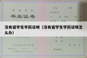 没有留学生学历证明（没有留学生学历证明怎么办）