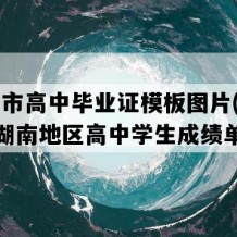 临湘市高中毕业证模板图片(2000年湖南地区高中学生成绩单）