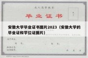 安徽大学毕业证书图片2023（安徽大学的毕业证和学位证图片）