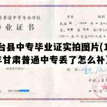 灵台县中专毕业证实拍图片(1995年甘肃普通中专丢了怎么补）