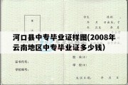 河口县中专毕业证样图(2008年云南地区中专毕业证多少钱）