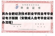 民办合肥经济技术职业学院自考毕业证电子版图（安徽成人自考毕业证补办流程）