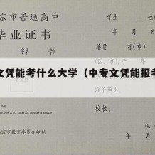 中专文凭能考什么大学（中专文凭能报考什么）