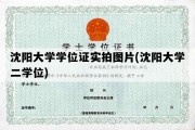 沈阳大学学位证实拍图片(沈阳大学二学位)