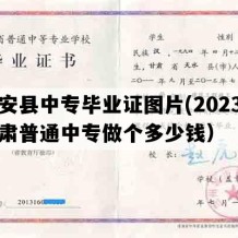 秦安县中专毕业证图片(2023年甘肃普通中专做个多少钱）