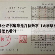 大学毕业证书编号是几位数字（大学毕业证证书编号怎么看?）