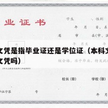 本科文凭是指毕业证还是学位证（本科文凭是大学文凭吗）