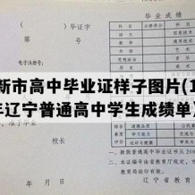 阜新市高中毕业证样子图片(1995年辽宁普通高中学生成绩单）