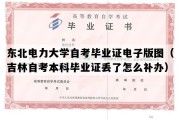 东北电力大学自考毕业证电子版图（吉林自考本科毕业证丢了怎么补办）