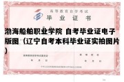 渤海船舶职业学院 自考毕业证电子版图（辽宁自考本科毕业证实拍图片）