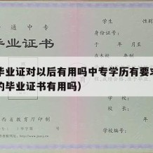 中专毕业证对以后有用吗中专学历有要求吗（中专的毕业证书有用吗）