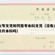 没有大专文凭如何报考本科文凭（没有大专文凭可以升本科吗）