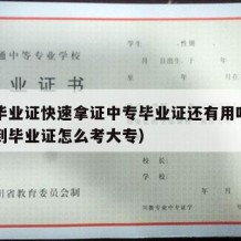 中专毕业证快速拿证中专毕业证还有用吗（中专拿到毕业证怎么考大专）