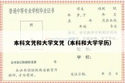 本科文凭和大学文凭（本科和大学学历）