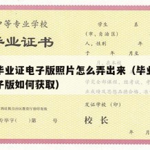 大学毕业证电子版照片怎么弄出来（毕业证件照电子版如何获取）