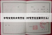 中专文凭升大专烹饪（中专烹饪主要学什么）