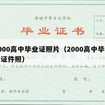 2000高中毕业证照片（2000高中毕业证证件照）