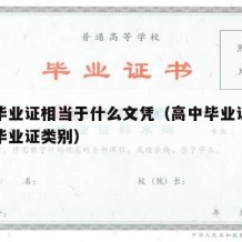 高中毕业证相当于什么文凭（高中毕业证属于什么毕业证类别）