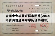 青海中专毕业证样本图片(2014年青海普通中专学历证书编号）