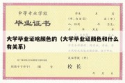 大学毕业证啥颜色的（大学毕业证颜色和什么有关系）