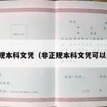 非正规本科文凭（非正规本科文凭可以考吗）