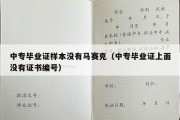 中专毕业证样本没有马赛克（中专毕业证上面没有证书编号）