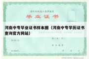 河南中专毕业证书样本图（河南中专学历证书查询官方网站）