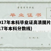 2017年本科毕业证高清图片(2017年本科分数线)