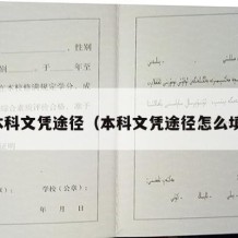 本科文凭途径（本科文凭途径怎么填）