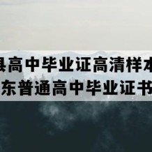 东平县高中毕业证高清样本(2005年山东普通高中毕业证书编号）